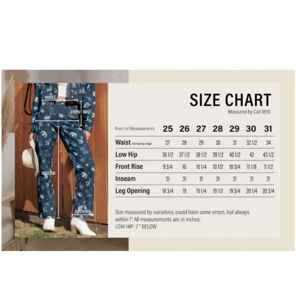 Stylish Blue western Patterned Straight Leg Jeans - Picture 5 of 11